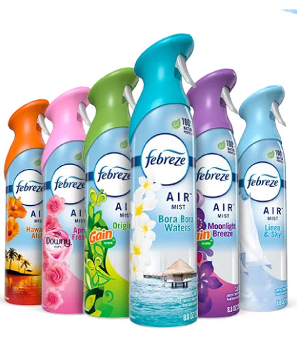 Febreze Air Mist Spray – Variety Pack (6 Scents), 8.8 oz Each