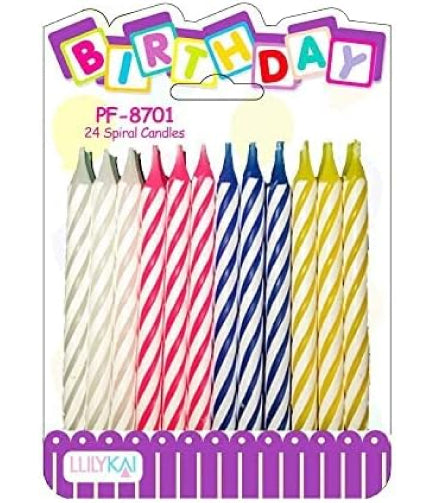 Colorful Happy Birthday Candles Set with Decorative Cake Topper