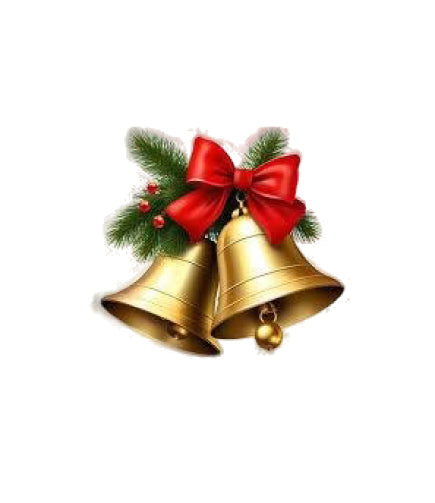 Golden Christmas Bell with Red Bow – Elegant Holiday Décor