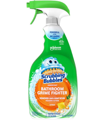 Scrubbing Bubbles Bathroom Grime Fighter Disinfectant Spray - Citrus Fresh, 32 oz