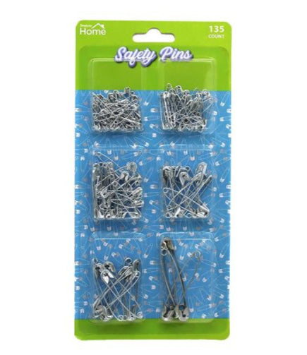 Home Essentials Safety Pins - 135 Count Multi-Pack